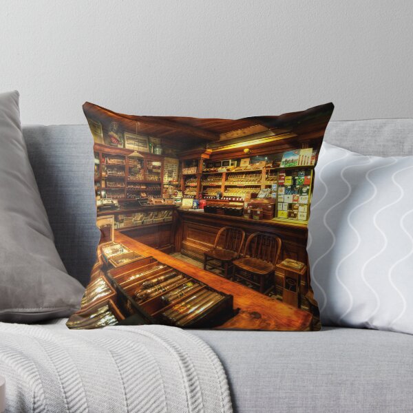 Cigar Shop Throw Pillow