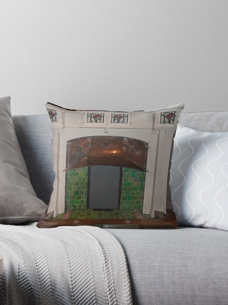 Charles Rennie Mackintosh Fireplace Throw Pillow By