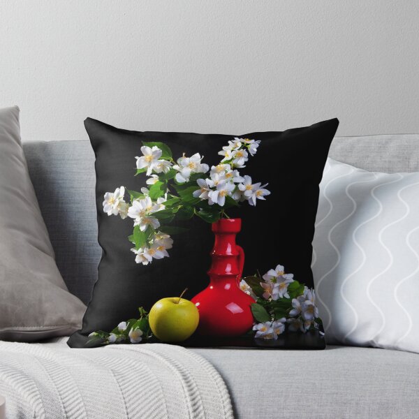 Item preview, Jasmine bouquet in the vase on black background designed and sold by torishaa.