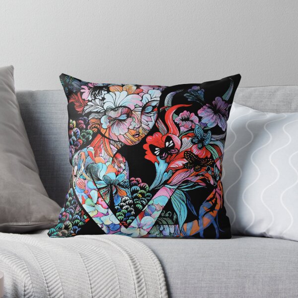 'Catching butterflies' Throw Pillow