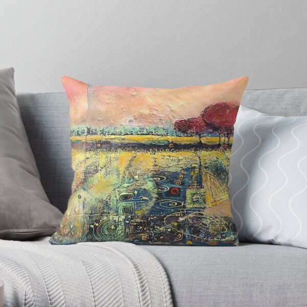 Spiral Filled Landscape Throw Pillow