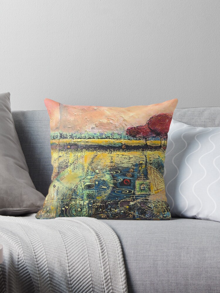 Thumbnail 1 of 4, Pillow, Spiral Filled Landscape designed and sold by edy4sure.