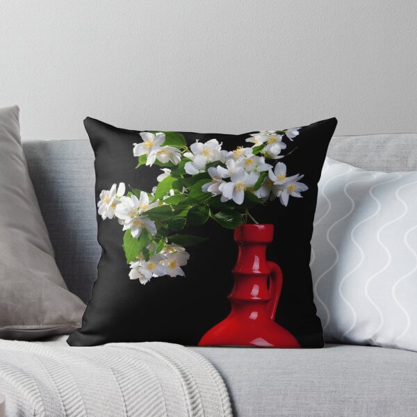 Item preview, Jasmine bouquet in the vase on black background designed and sold by torishaa.