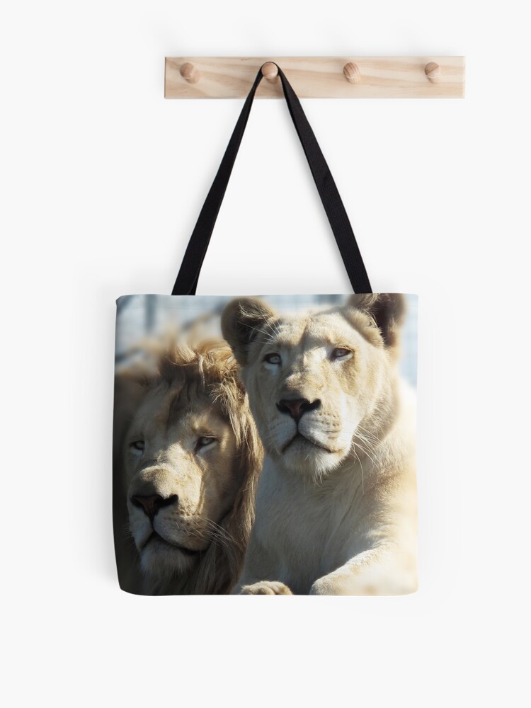 Thumbnail 1 of 2, Tote Bag, White Lions designed and sold by ronmoss.