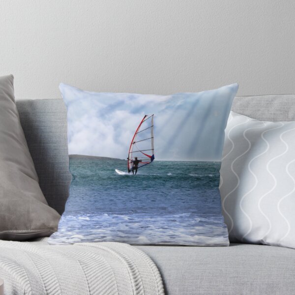 Item preview, windsurfer in a storm with rays of sunshine designed and sold by morrbyte.