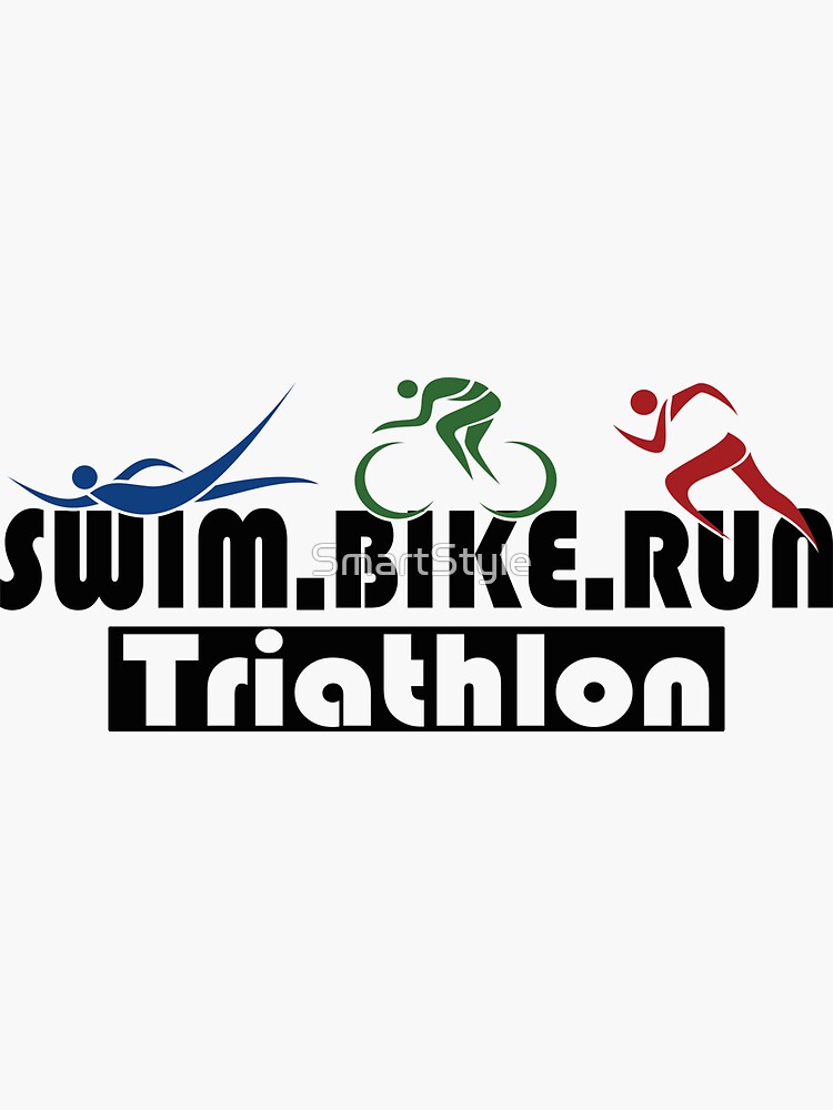 "Triathlon Swim, Bike, Run Triathlete" Sticker by SmartStyle Redbubble