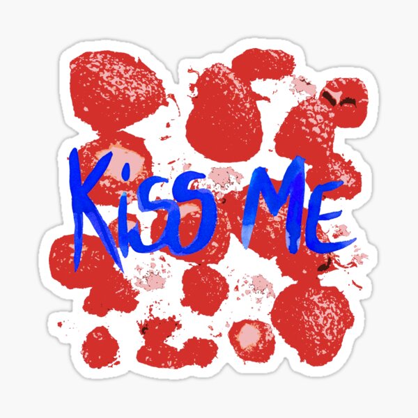 Erdbeeren Küsse mich Sticker