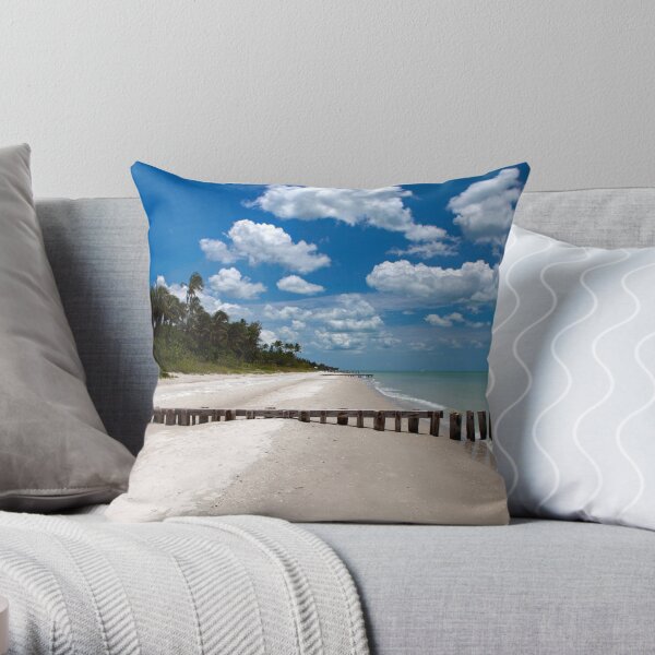 Empty Beach Throw Pillow