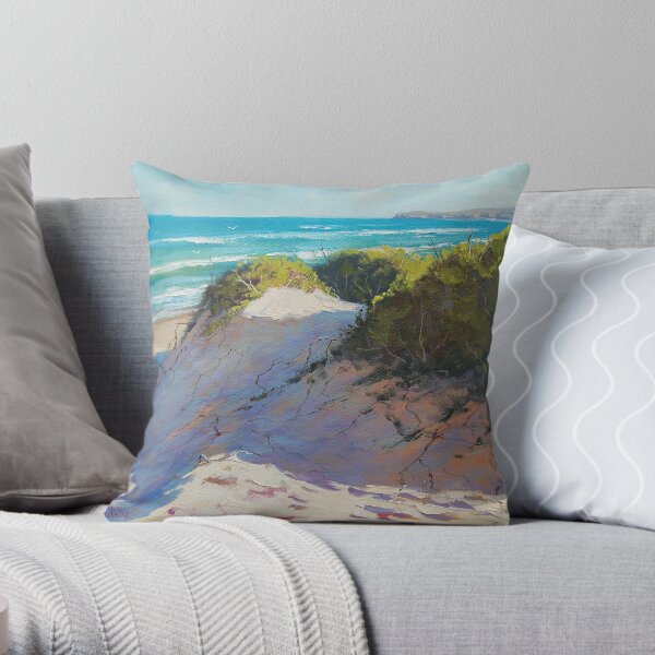 Beach Dunes Painting Throw Pillow