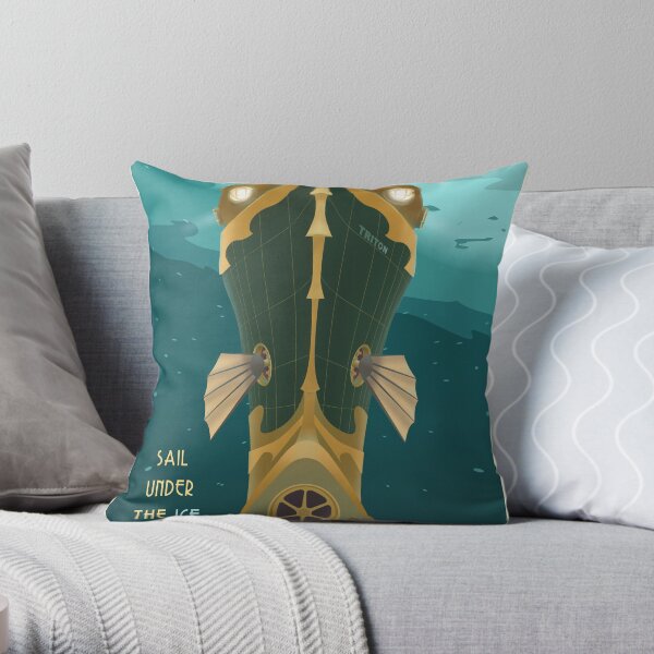 Neptune Travel Poster Throw Pillow
