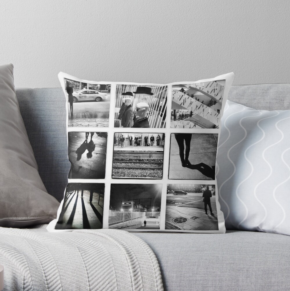 Black and White Wall Throw Pillow