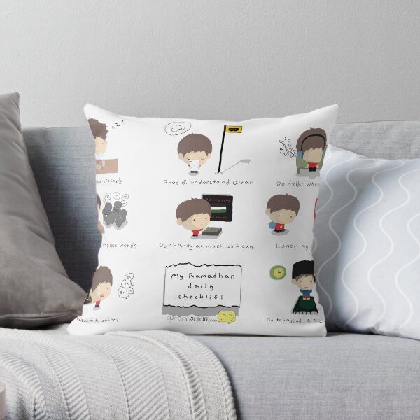 Ramadhan Daily Checklist Throw Pillow