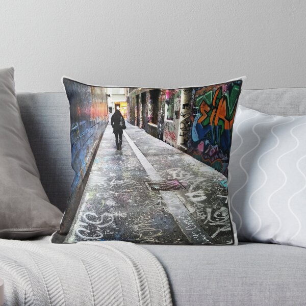 Melbourne Laneway Throw Pillow