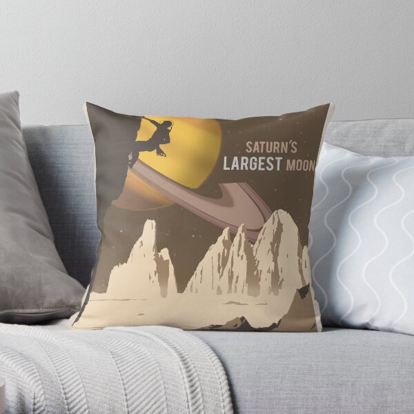 Titan Travel Poster Throw Pillow
