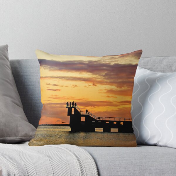Blackrock sunset Throw Pillow