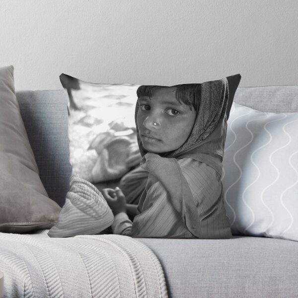 the heart of rural rajasthan Throw Pillow