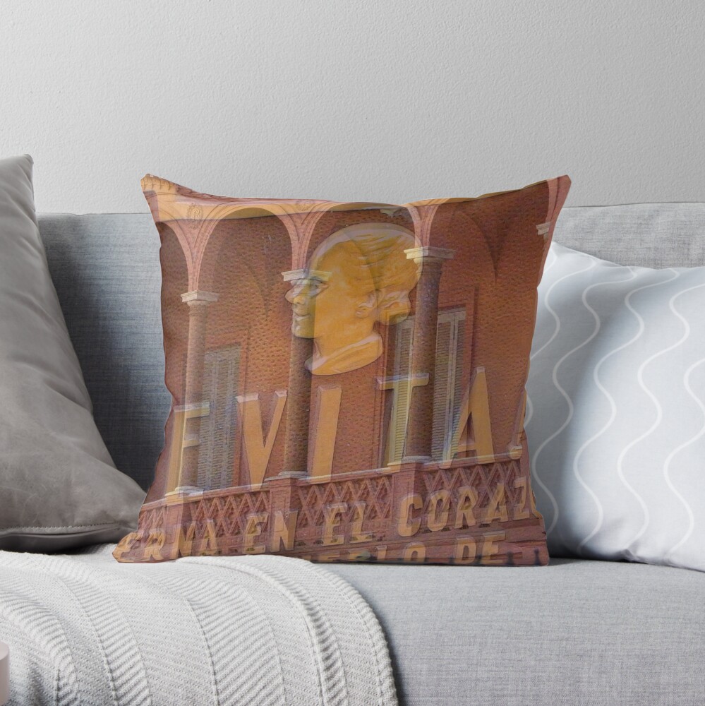 Evita at the Casa Rosata Throw Pillow