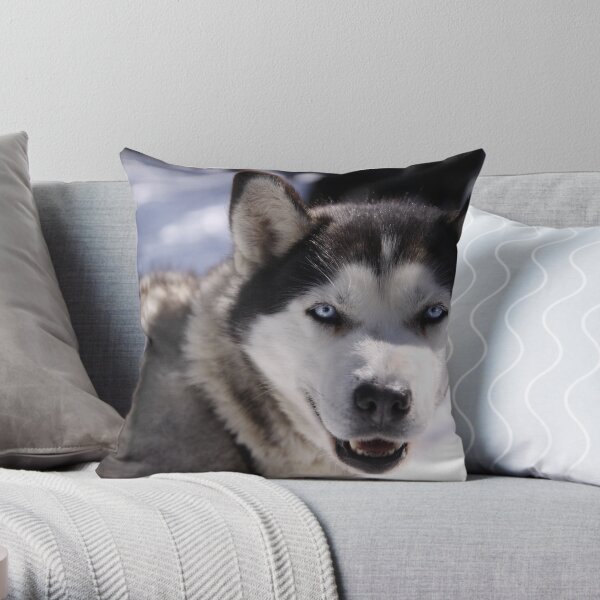 Snow Dog Throw Pillow