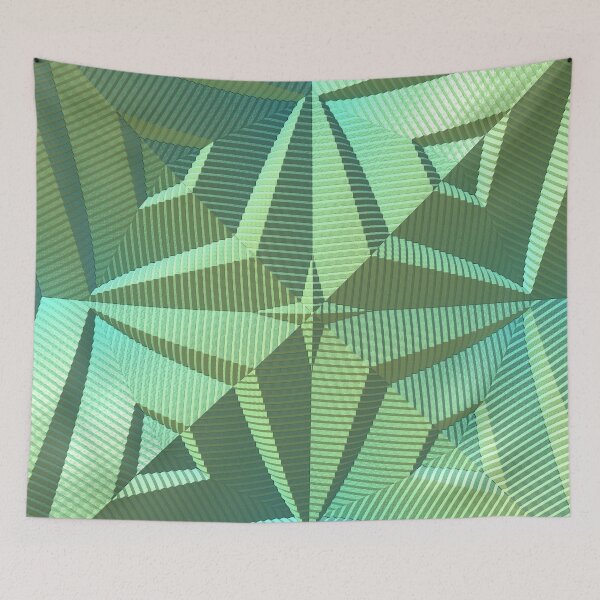 Item preview, Green Geometric Pattern - is it folded or just wrinkled designed and sold by Lyle Hatch.