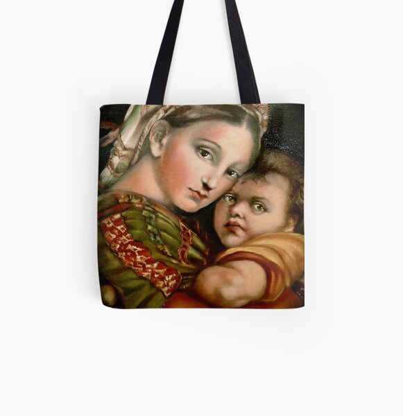 Raphael's "Madonna della Seggiola" All Over Print Tote Bag