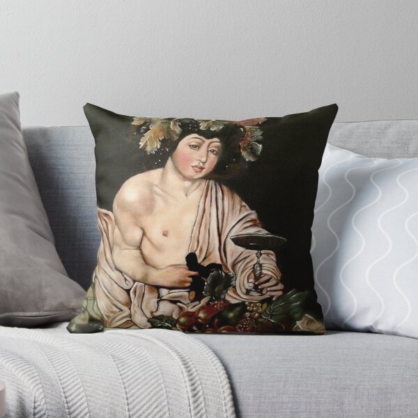 Caravaggio's "Adolescent Bacchus" Throw Pillow