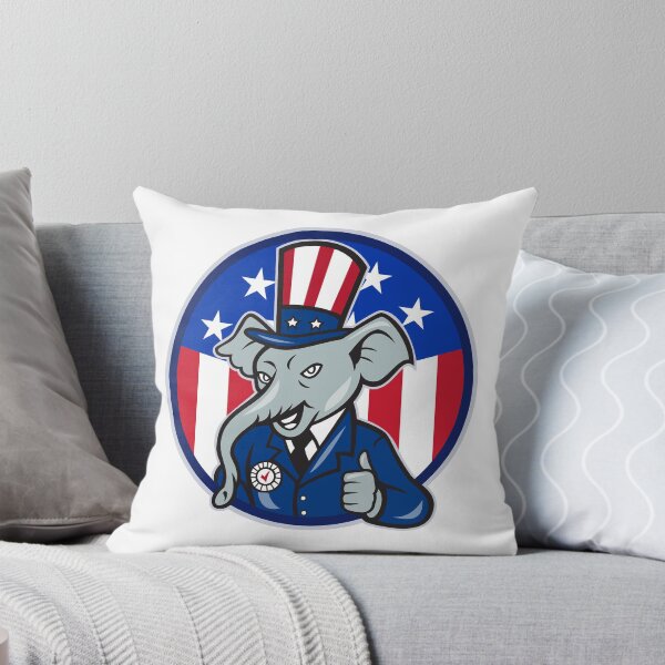 Artikelvorschau, Republican Elephant Mascot Thumbs Up USA Flag entworfen und verkauft von patrimonio.