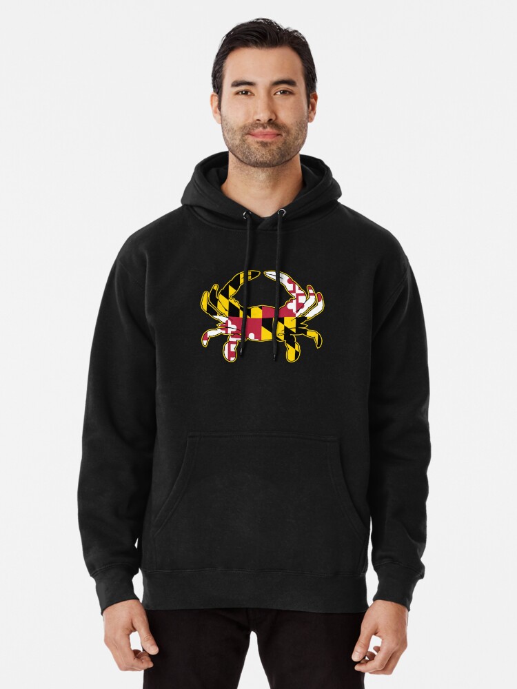 Alternate view of Maryland Flag Crab Illustration Pullover Hoodie