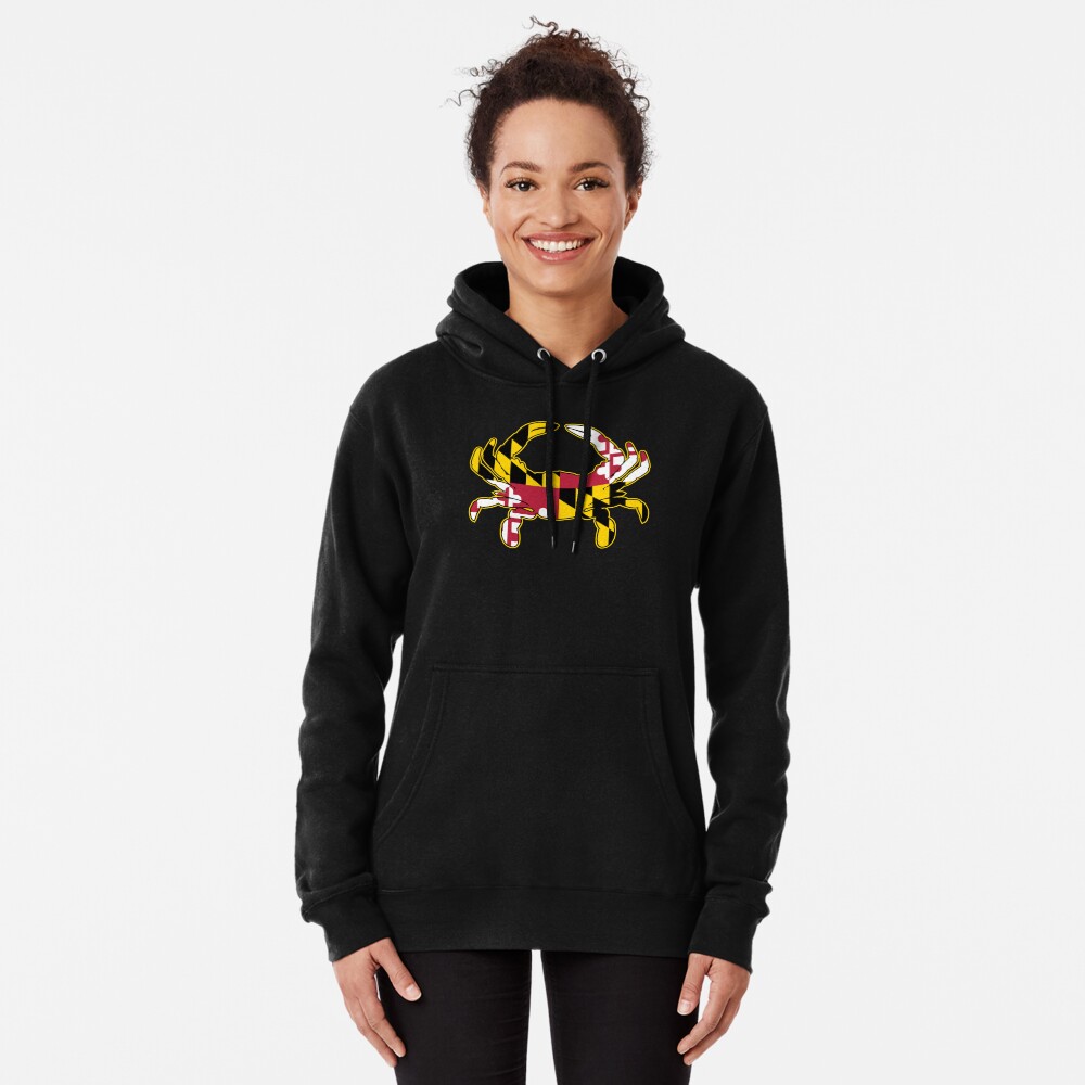 Maryland Flag Crab Illustration Pullover Hoodie