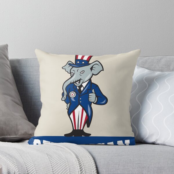 Artikelvorschau, Republican Elephant Mascot Thumbs Up USA Flag entworfen und verkauft von patrimonio.