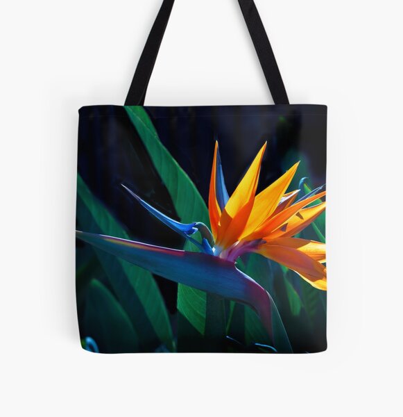 Bird of Paradise flower (Strelitzia nicolai) All Over Print Tote Bag