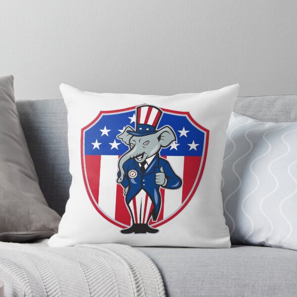 Artikelvorschau, Republican Elephant Mascot Thumbs Up USA Flag entworfen und verkauft von patrimonio.