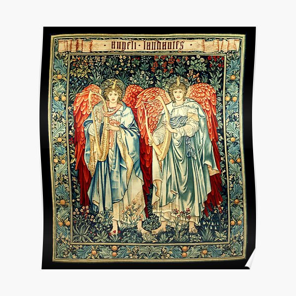 Arts and Crafts Movement. Angeli Laudantes. By Artist Edward Burne-Jones. Poster