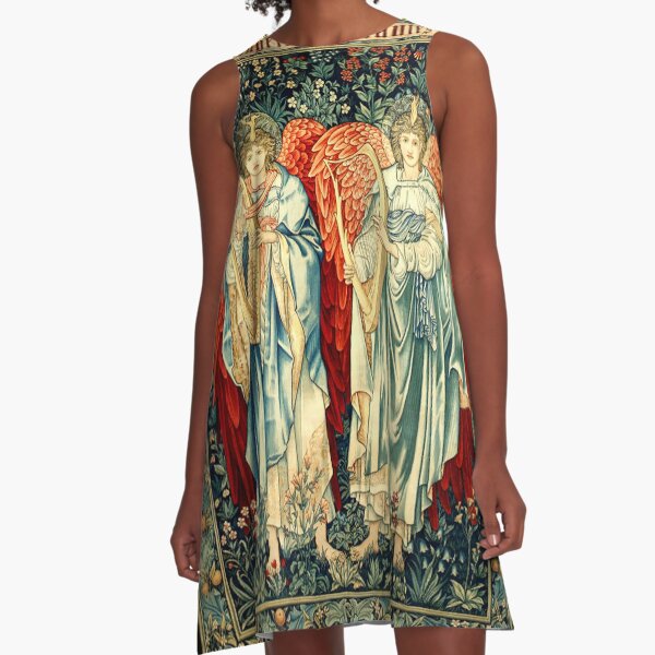 Arts and Crafts Movement. Angeli Laudantes. By Artist Edward Burne-Jones. A-Line Dress