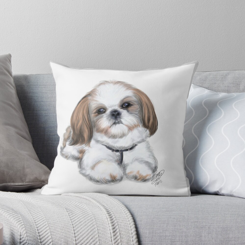 shih tzu christmas pillow