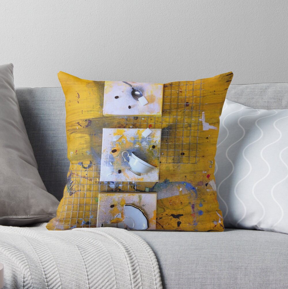Coffee Time Composition Throw Pillow