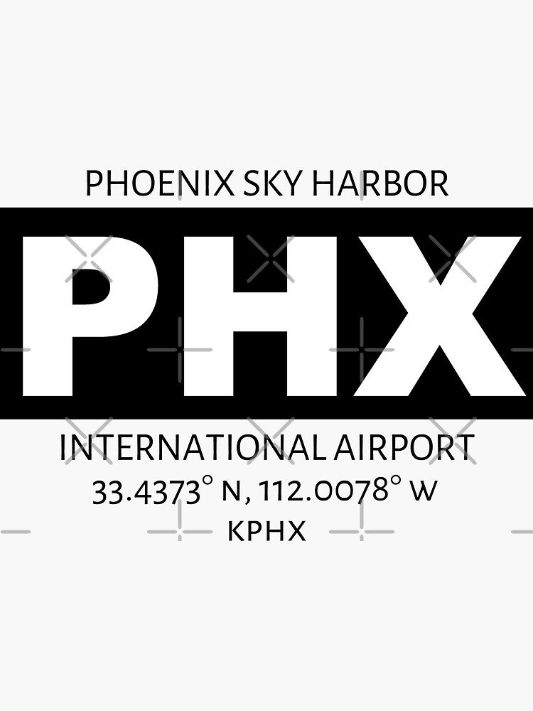 Thumbnail 3 of 3, Sticker, Phoenix Sky Harbour International Airport PHX designed and sold by AvGeekCentral.