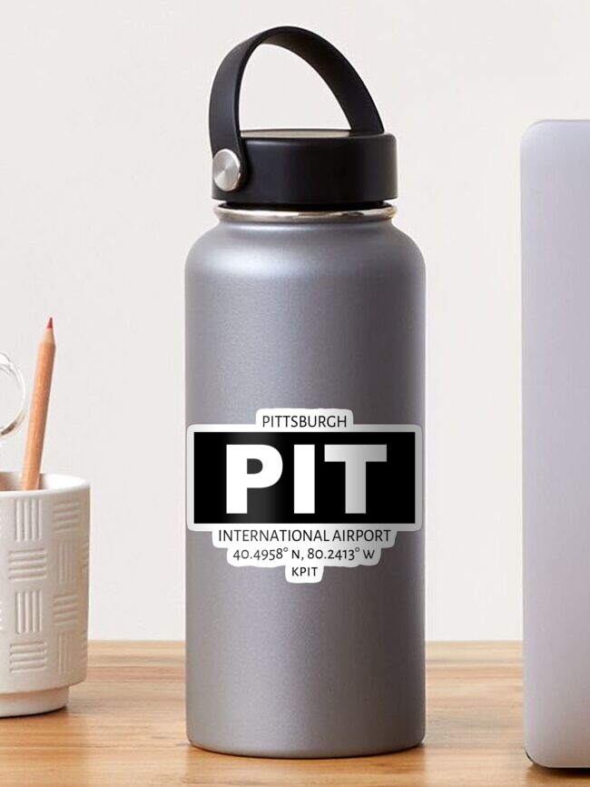 Thumbnail 1 of 3, Sticker, Pittsburgh International Airport PIT designed and sold by AvGeekCentral.