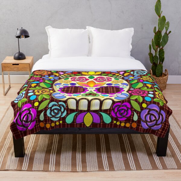 Item preview, Sugar Skull Floral Art Mexican Calaveras Seamless Pattern  designed and sold by BluedarkArt.