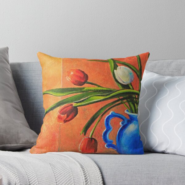 Aperçu de l'œuvre Tulipes dans un vase bleu créée et vendue par Carla Whelan.