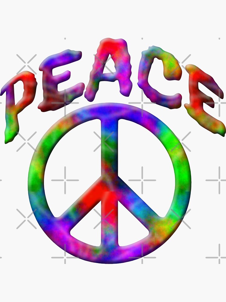 Tie Dyed Peace With Sign Retro Design Sticker For Sale By Carolina1 Redbubble 