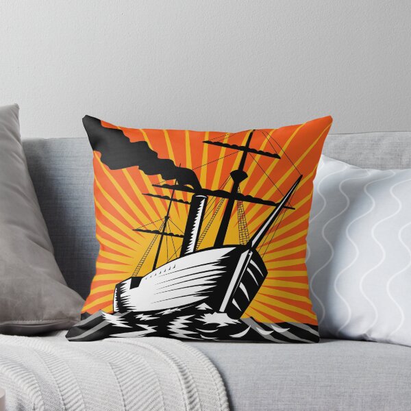 Item preview, Sailing Ship Retro Woodcut designed and sold by patrimonio.