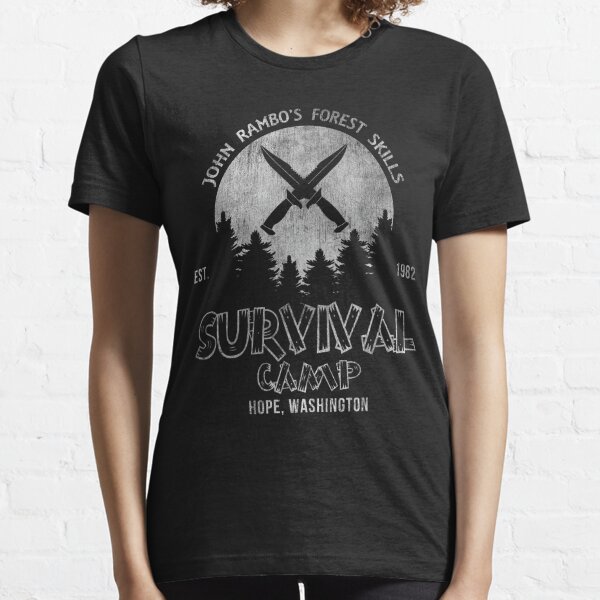John Rambo Forest Skills Survival Camp Erstes Blut Essential T-Shirt