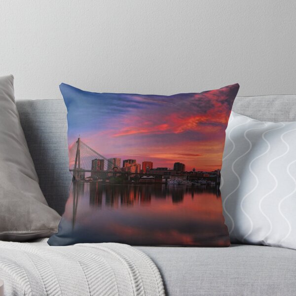 Sunrise at Blackwattle Bay - Panorama Throw Pillow