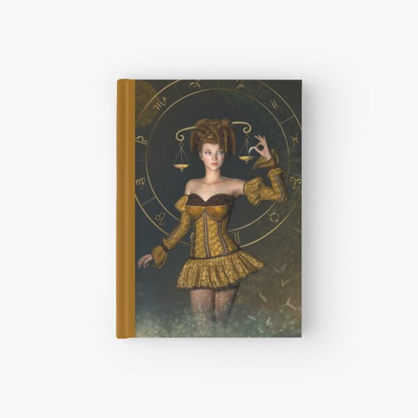 Libra fantasy zodiac sign Hardcover Journal