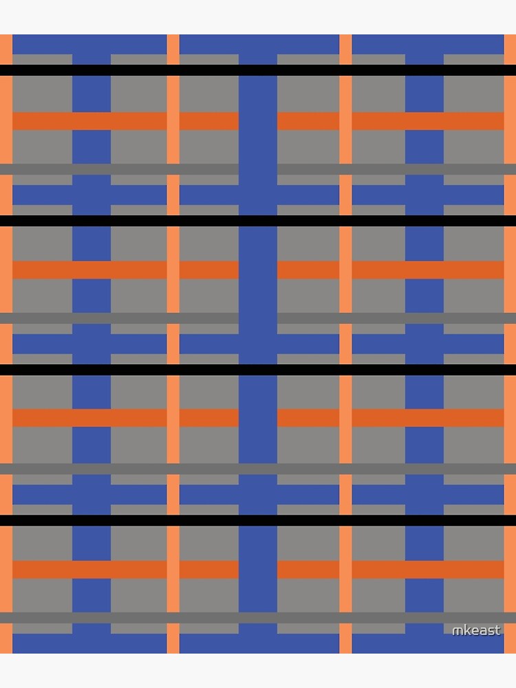 “Colorful Orange and Blue Plaid” Poster by mkeast | Redbubble