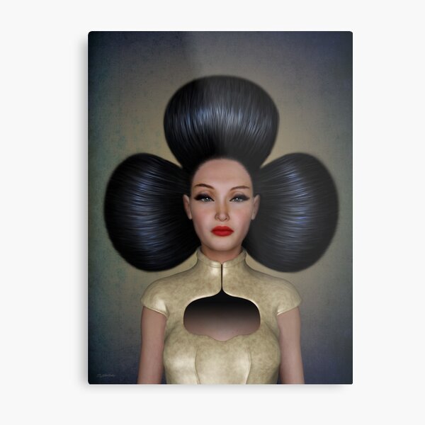 Queen of clubs portrait Metal Print