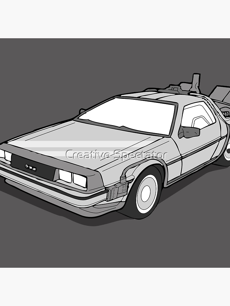 Dessin Delorean Retour Vers Le Futur Coussin « Retour vers le futur Delorean », par Feelmeflow | Redbubble