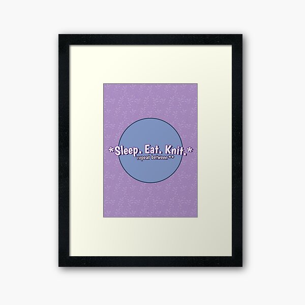 Sleep Eat Knit Framed Art Print