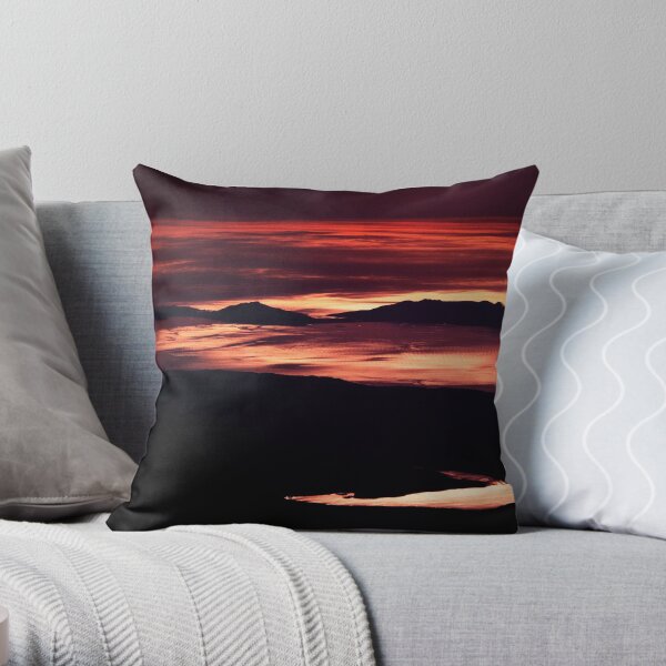 Tasmania from an Airbus - Coles Bay and Lake Leake Throw Pillow