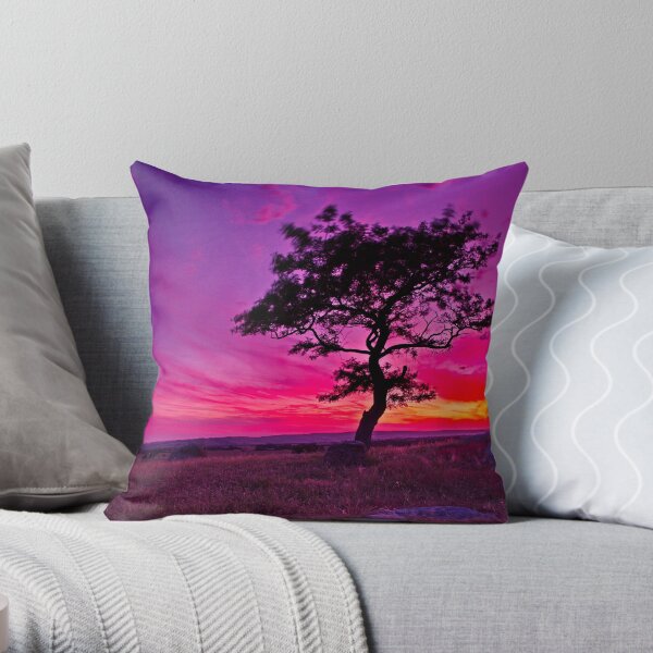 "Sunday's Sundown At The Rocks" Throw Pillow